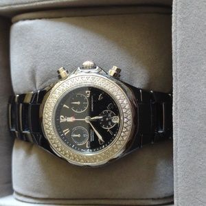 Michele Tahitian Black Ceramic Chronograph Watch